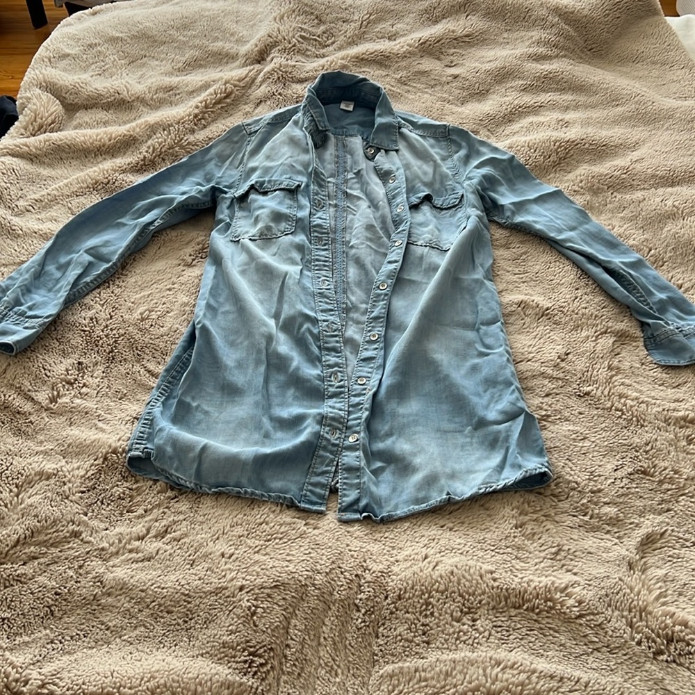Chambray Long Button Down
